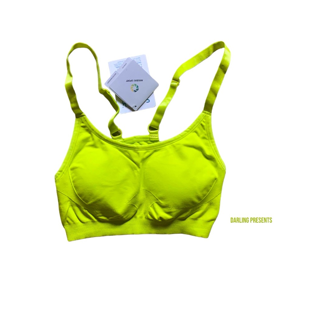 Nikibiki Technology Seamless Sports Bra Women Color Chartreuse Size M/L - Picture 2 of 4
